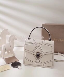 Replica BVLGARI 'Serpenti Forever' Flap cover top handle bag 283171 wh