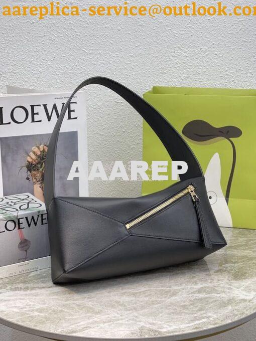 Replica Loewe Puzzle Hobo Bag In Nappa Calfskin A510J67 Black 4