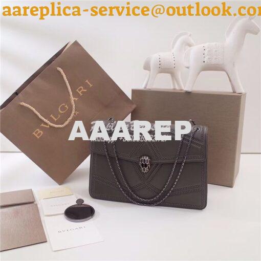 Replica BVLGARI 'Serpenti Forever' Flap cover bag 284173 grey