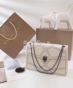 Replica BVLGARI 'Serpenti Forever' Flap cover bag 284173 white