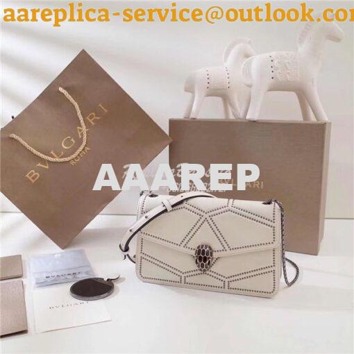 Replica BVLGARI 'Serpenti Forever' Flap cover bag 284446 white