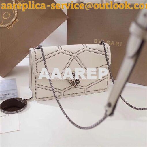 Replica BVLGARI 'Serpenti Forever' Flap cover bag 284446 white 2