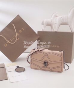 Replica BVLGARI 'Serpenti Forever' Flap cover bag 284446 soft pink