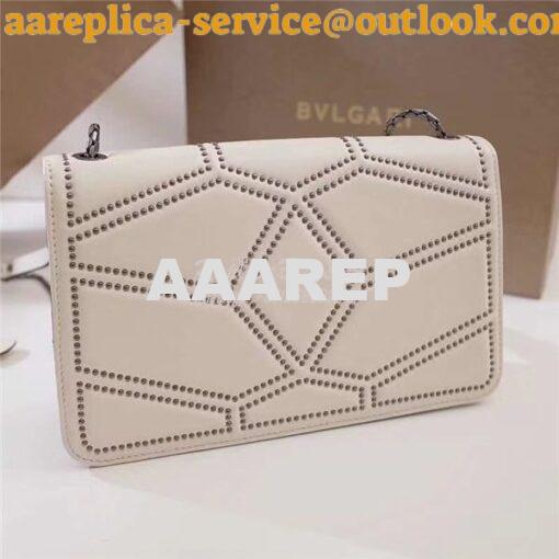 Replica BVLGARI 'Serpenti Forever' Flap cover bag 284446 white 5