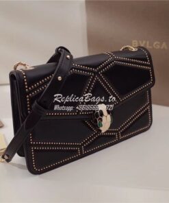 Replica BVLGARI 'Serpenti Forever' Flap cover bag 284446 black 2