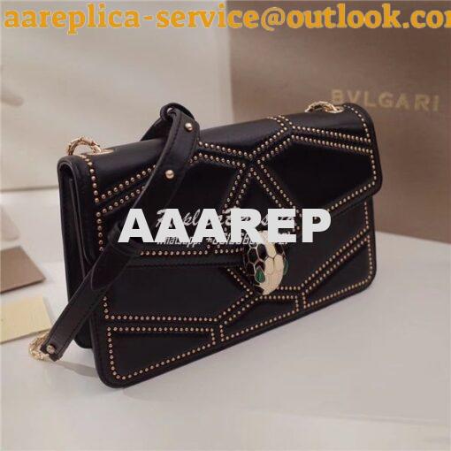 Replica BVLGARI 'Serpenti Forever' Flap cover bag 284446 black 2