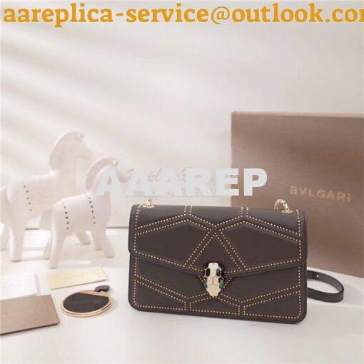 Replica BVLGARI 'Serpenti Forever' Flap cover bag 284446 grey