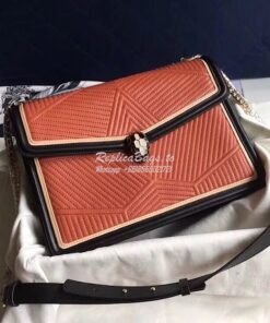 Replica Bvlgari Serpenti Forever Flap Cover Bag Framed Quilted Canyon 2