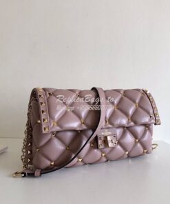 Replica Valentino Garavani Candystud Leather Clutch Dusty Pink