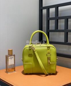 Replica Loewe Amazona 19 Square Bag in Nappa Calfskin A039N10 Lime