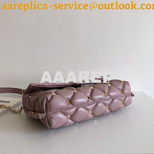 Replica Valentino Garavani Candystud Leather Clutch Dusty Pink 3