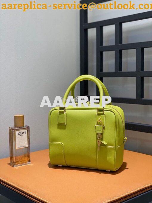 Replica Loewe Amazona 19 Square Bag in Nappa Calfskin A039N10 Lime 3