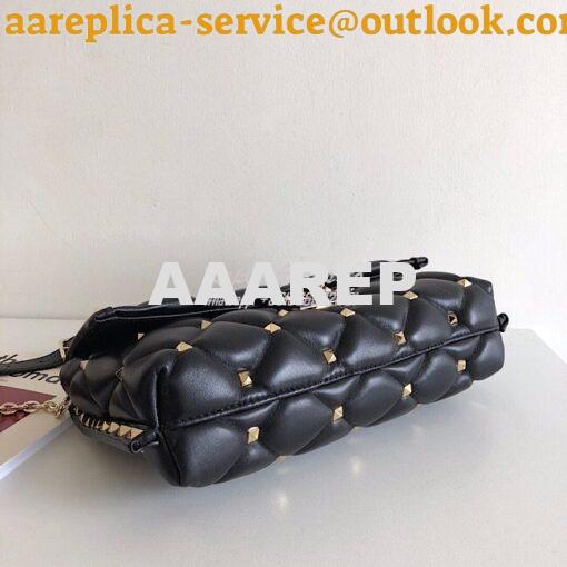 Replica Valentino Garavani Candystud Leather Clutch Black 7