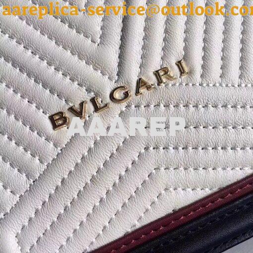 Replica Bvlgari Serpenti Forever Flap Cover Bag Framed Quilted White 9