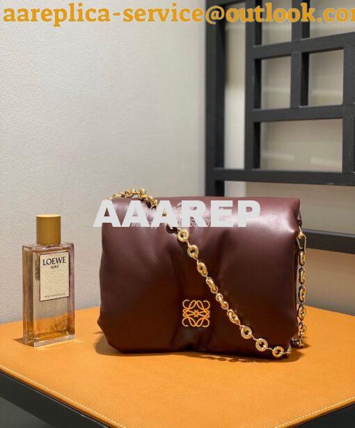 Replica Loewe Puffer Goya bag in shiny nappa lambskin AP40P41 Burgundy