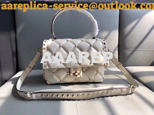 Replica Valentino Candystud Top Handle Bag White