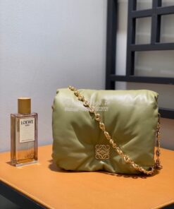 Replica Loewe Puffer Goya bag in shiny nappa lambskin AP40P41 Clay Gre