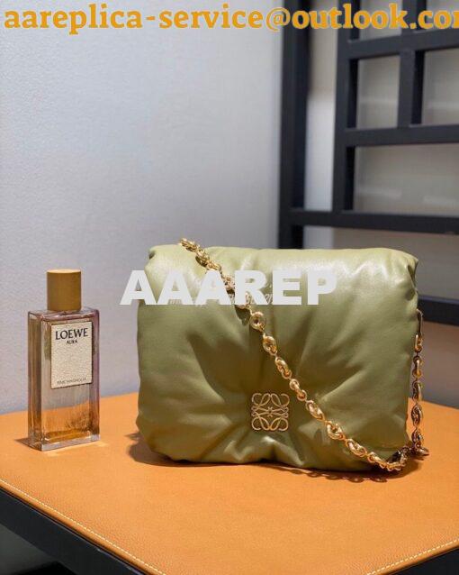 Replica Loewe Puffer Goya bag in shiny nappa lambskin AP40P41 Clay Gre