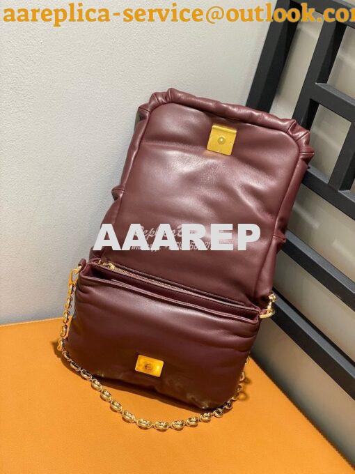 Replica Loewe Puffer Goya bag in shiny nappa lambskin AP40P41 Burgundy 5