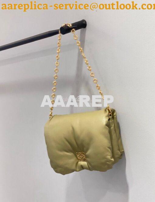 Replica Loewe Puffer Goya bag in shiny nappa lambskin AP40P41 Clay Gre 3