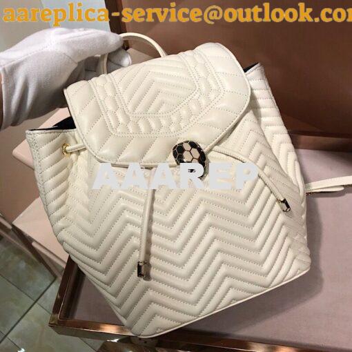 Replica Bvlgari Serpenti Forever Backpack 286538 White 2