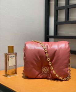 Replica Loewe Puffer Goya bag in shiny nappa lambskin AP40P41 Plumrose