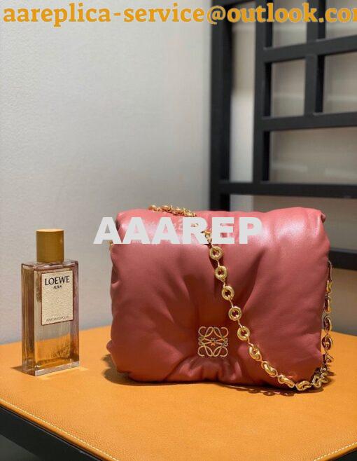 Replica Loewe Puffer Goya bag in shiny nappa lambskin AP40P41 Plumrose