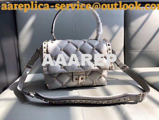 Replica Valentino Candystud Top Handle Bag Grey