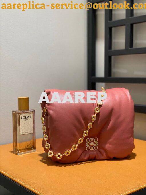 Replica Loewe Puffer Goya bag in shiny nappa lambskin AP40P41 Plumrose 3