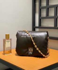 Replica Loewe Puffer Goya bag in shiny nappa lambskin AP40P41 Dark Cho