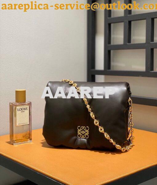 Replica Loewe Puffer Goya bag in shiny nappa lambskin AP40P41 Dark Cho