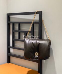 Replica Loewe Puffer Goya bag in shiny nappa lambskin AP40P41 Dark Cho 2