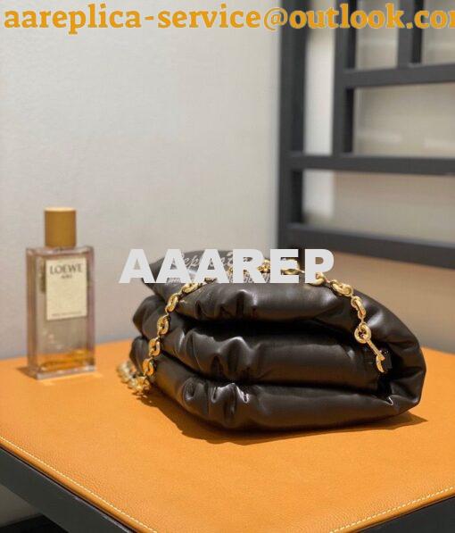 Replica Loewe Puffer Goya bag in shiny nappa lambskin AP40P41 Dark Cho 4