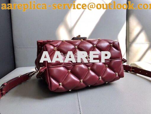 Replica Valentino Candystud Top Handle Bag Wine 4