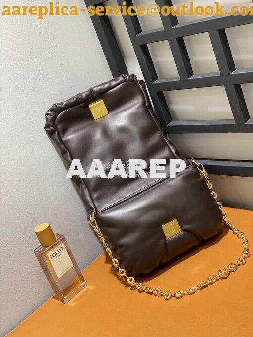 Replica Loewe Puffer Goya bag in shiny nappa lambskin AP40P41 Dark Cho 6