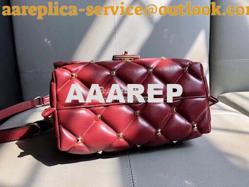 Replica Valentino Candystud Top Handle Bag Wine 7