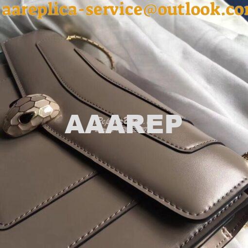 Replica Bvlgari Serpenti Forever Flap Cover Bag Grey 286515 4