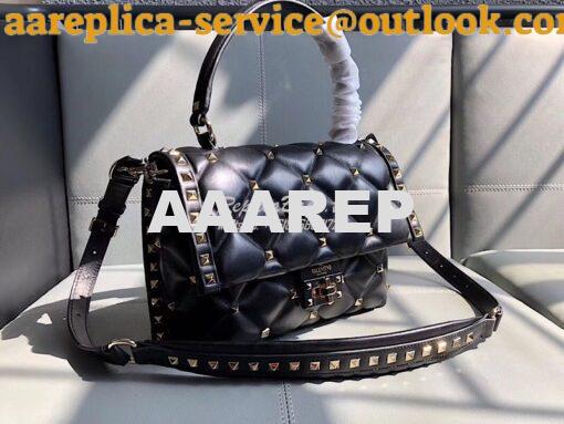 Replica Valentino Candystud Top Handle Bag Black 3