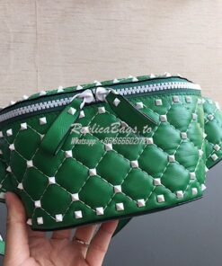 Replica Valentino Free Rockstud Spike Belt Bag Green