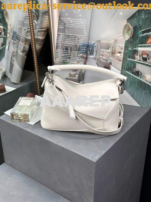 Replica Loewe Small Puzzle Bag In Soft Grained Calfskin A510P60 White