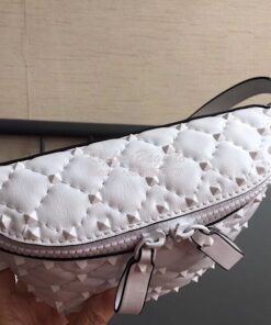 Replica Valentino Free Rockstud Spike Belt Bag White 2