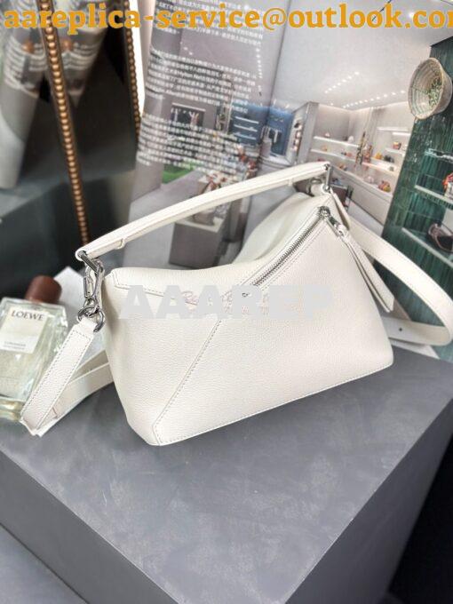 Replica Loewe Small Puzzle Bag In Soft Grained Calfskin A510P60 White 2