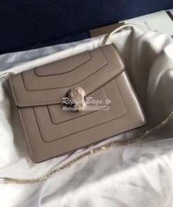 Replica Bvlgari Serpenti Forever Flap Cover Bag Grey 286513