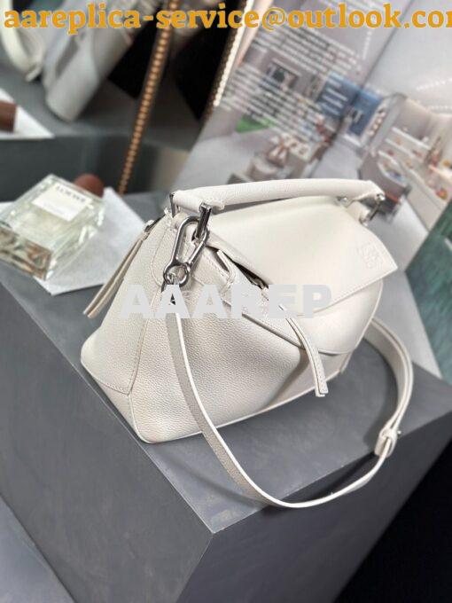 Replica Loewe Small Puzzle Bag In Soft Grained Calfskin A510P60 White 3