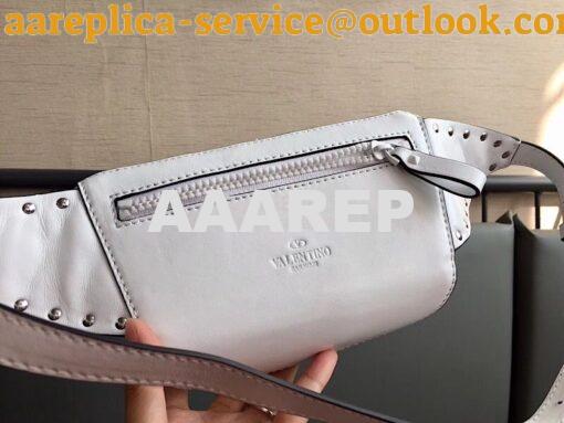 Replica Valentino Free Rockstud Spike Belt Bag White 5