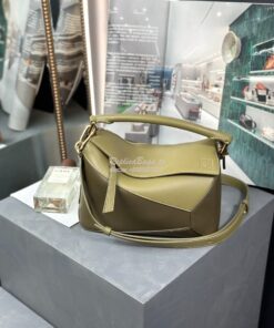 Replica Loewe Small Puzzle Bag In Classic Calfskin A510P60 Olive Green