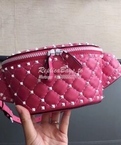 Replica Valentino Free Rockstud Spike Belt Bag Bright Pink