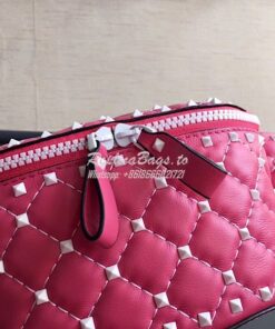 Replica Valentino Free Rockstud Spike Belt Bag Bright Pink 2