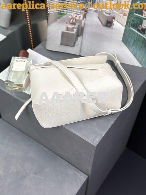 Replica Loewe Small Puzzle Bag In Soft Grained Calfskin A510P60 White 8