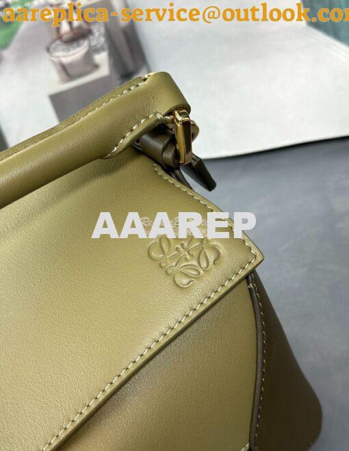 Replica Loewe Small Puzzle Bag In Classic Calfskin A510P60 Olive Green 4